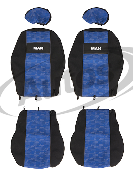 Potah sedadla - sada 1+1 modrý MAN L2000, F2000