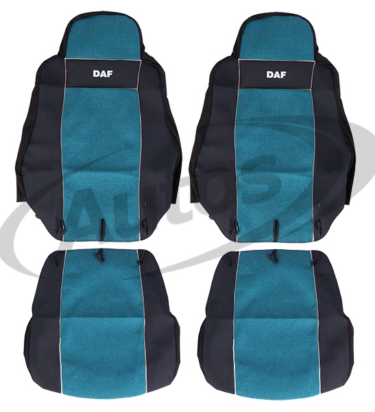 Potah sedadla - sada 1+1 modrý DAF XF105 od 2006,XF95 od 1997, LF, CF od 2002