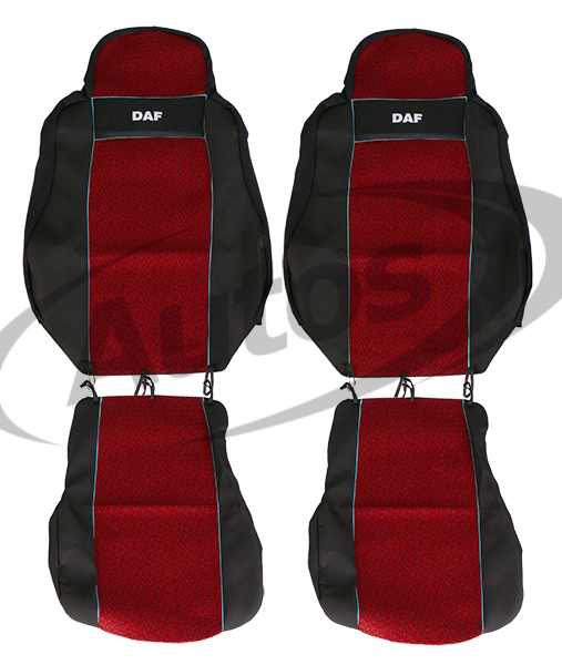 Potah sedadla - sada 1+1 červený DAF 95XF, 105XF