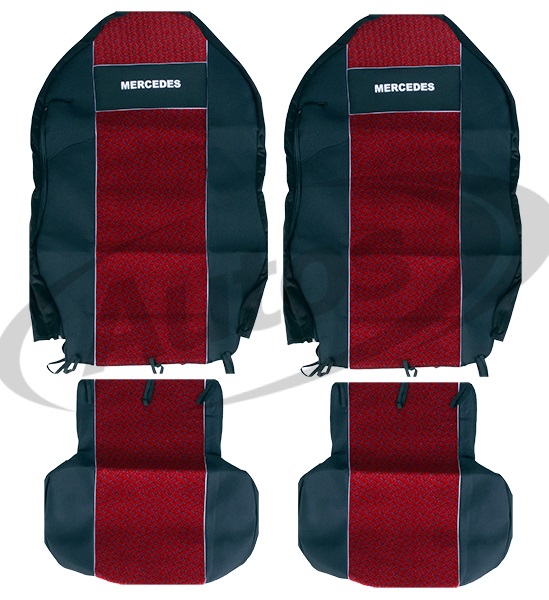 Potah sedadla - sada 1+1 červený MERCEDES Actros, Axor, Atego, Mega Space