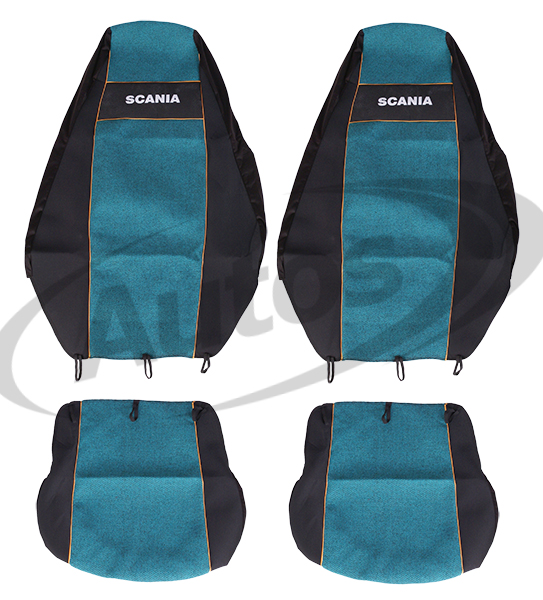 Potah sedadla - sada 1+1 zelený SCANIA R