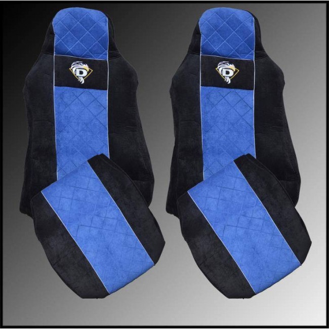 Potah sedadla - sada 1+1 modrý DAF 95XF od 1997,105XF od 2006, LF/CF od 2002