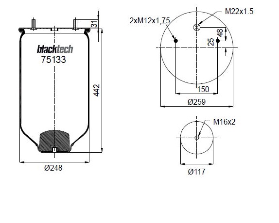 Vlnovec pérování RML 75133 bez zvonu SAF 2618/2619IL
