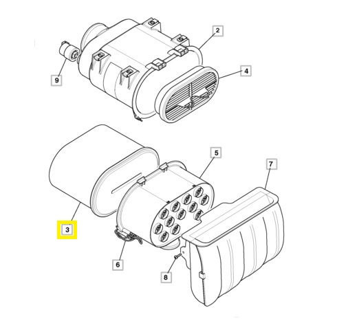 Filtr vzduchu hlavní AF26656 motor JCB Dieselmax 3CX 4CX