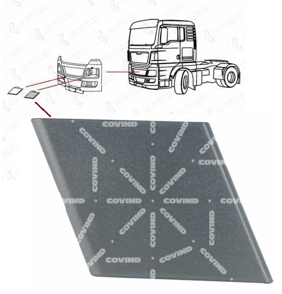 Kryt uchycení nárazníku hranatý L MAN TGX