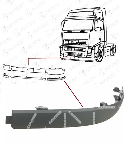 Spojler pod nárazník L VOLVO FH12, FH16 NT od 2002