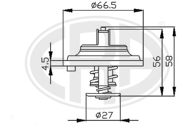Termostat 79°C/67mm bez těsnění IVECO E.Cargo 75E, 95E, 150E 8040.05/8040.25/8040.45/8060.