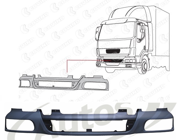Nárazník přední střední - bez mřížky chladiče DAF LF45,LF55 od 2006