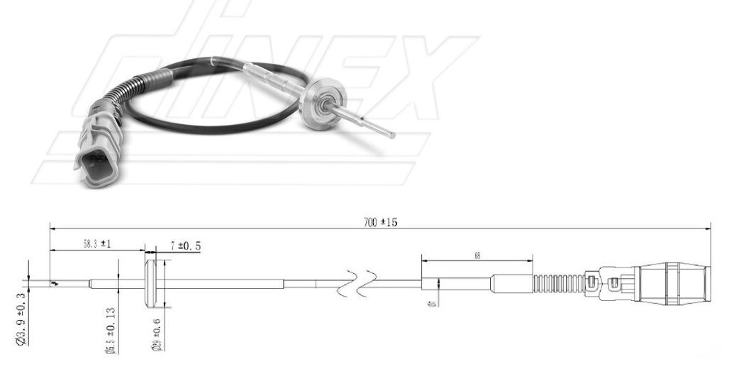 Snímač teploty výfukových plynů za katalyzátor MAN TGA, TGL, TGM, TGS, TGX 