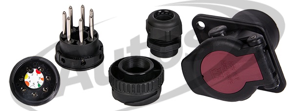 Zásuvka elektrická 24V/7pin ABS/EBS/ADR plastová, šroubovací kontakty