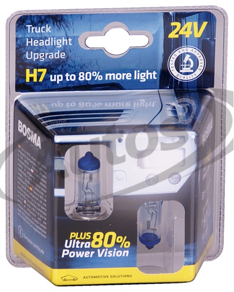 Žárovka H7 24V/70W PX26d Plus 80% Ultra Power Vision Truck BOSMA - sada 2 ks