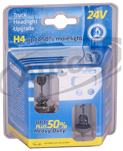 Žárovka H4 24V/75/70W P43t Opti Plus 50% sada Heavy Duty BOSMA