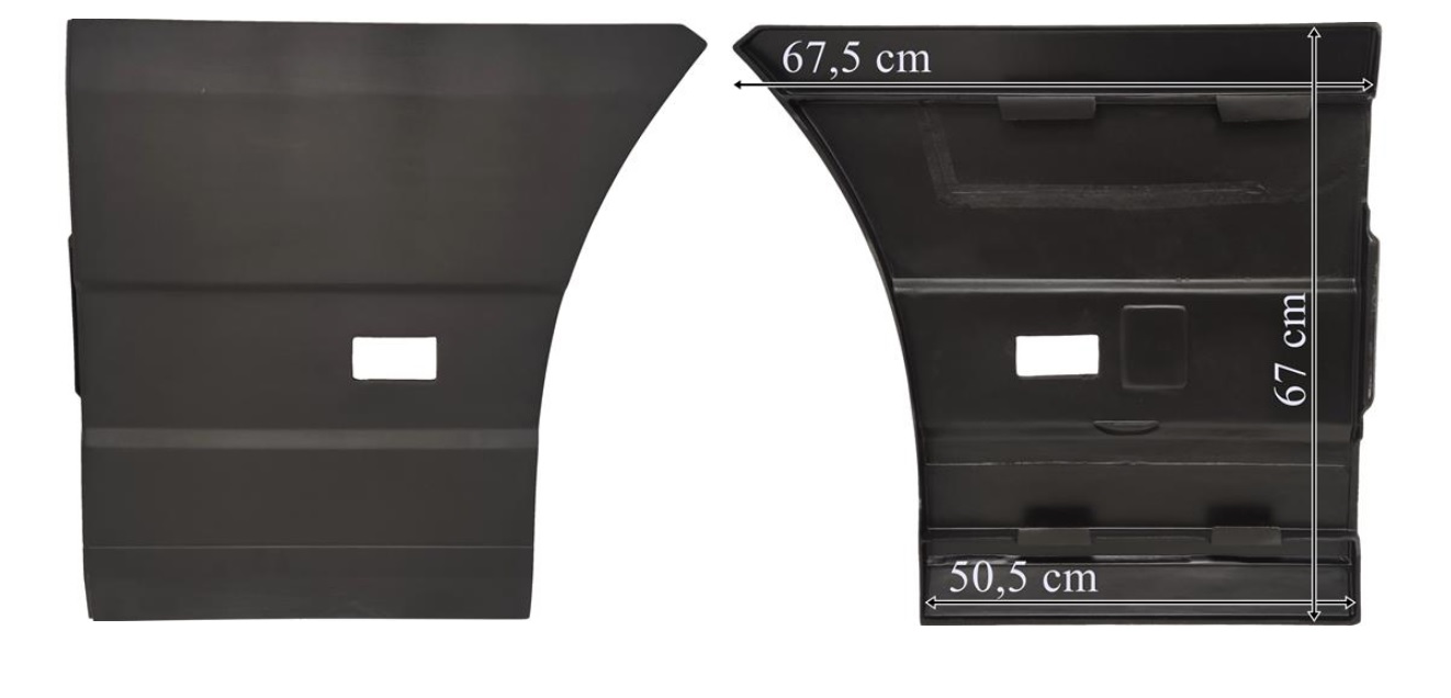 Spojler boční mezinápravový zadní 675x670mm L VOLVO FH4 Euro 6 od 2013