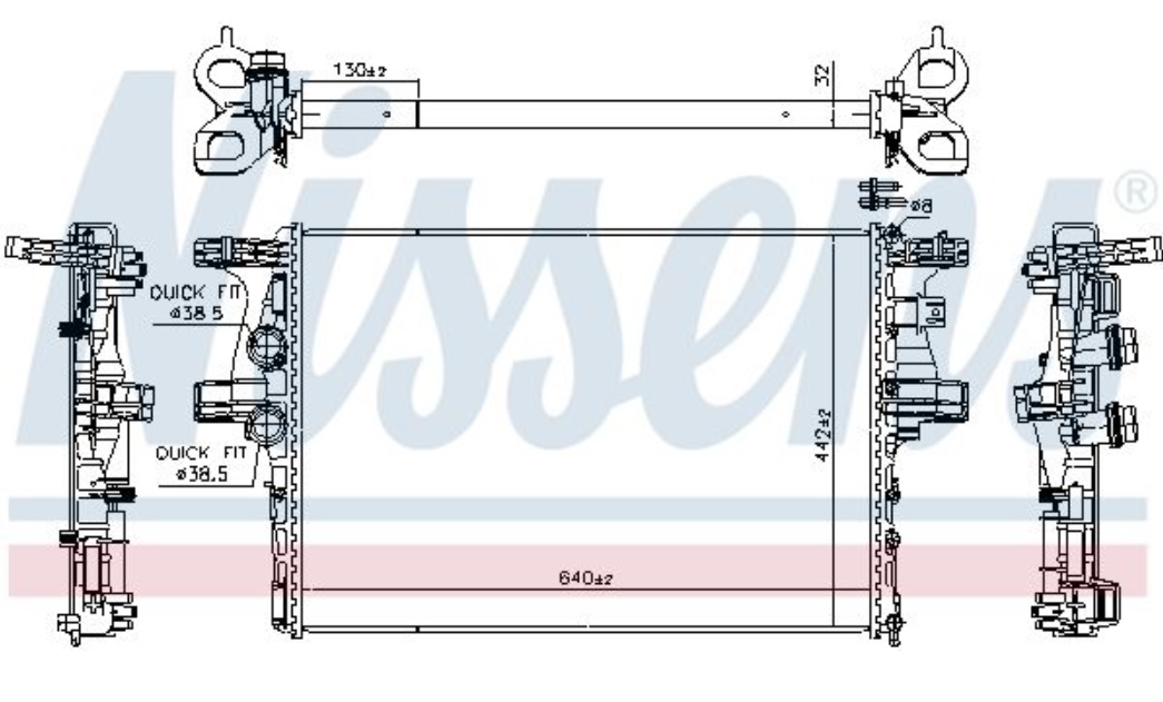 Chladič vody 640x442x32 IVECO Daily V/ VI/ Citys Bus