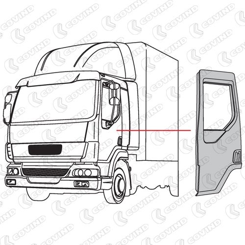 Dveře s panty - skelet L RVI Kerax, Midlum, Premium DXi, VOLVO FE, FL, DAF LF45,LF55