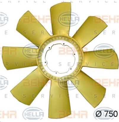 Vrtule chladiče 750mm/ 8 lopatek RVI Magnum DXI, VOLVO FH16 D16