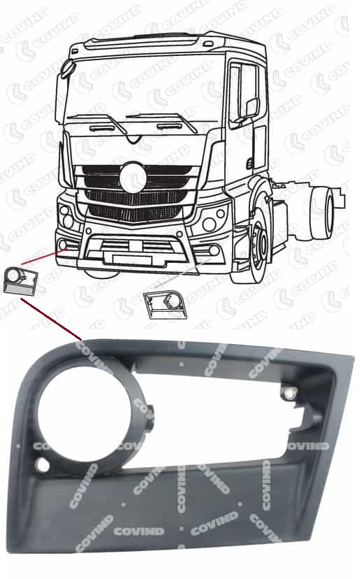 Rámeček mlhového světlometu P MERCEDES Actros MP4 Classic Space/ Big Space/ Stream Space