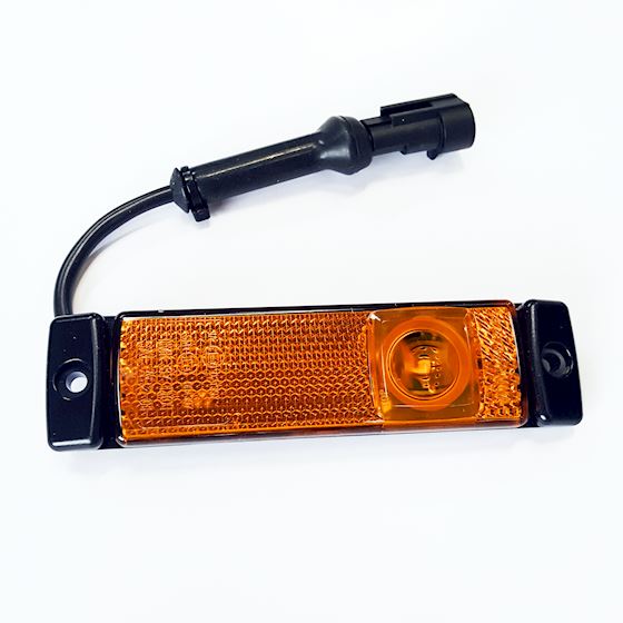 Svítilna poziční 12V-30V/130x32 LED oranžová s kabelem 520mm a paticí