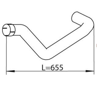 Trubka výfuku střední 655mm MAN TGM Euro 4 do 2005