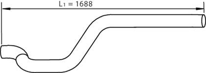 Trubka výfuku koncová MAN TGL, TGM 1688mm od 2005