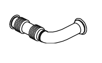 Trubka výfuku střední s pružným dílem DAF LF45 Euro 5 od 04.2006  