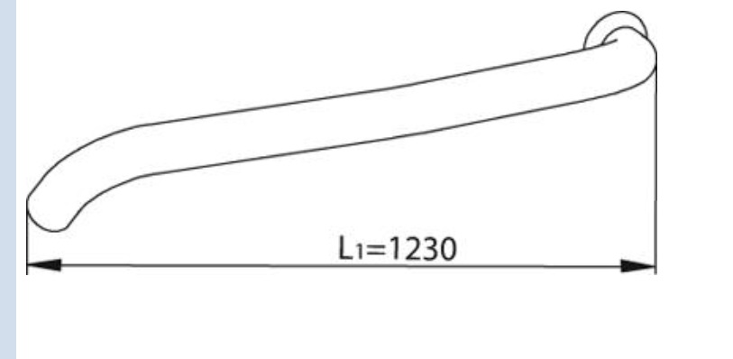 Trubka výfuku zadní 1230mm RVI Midlum DXi5/7, VOLVO FL II od 2006