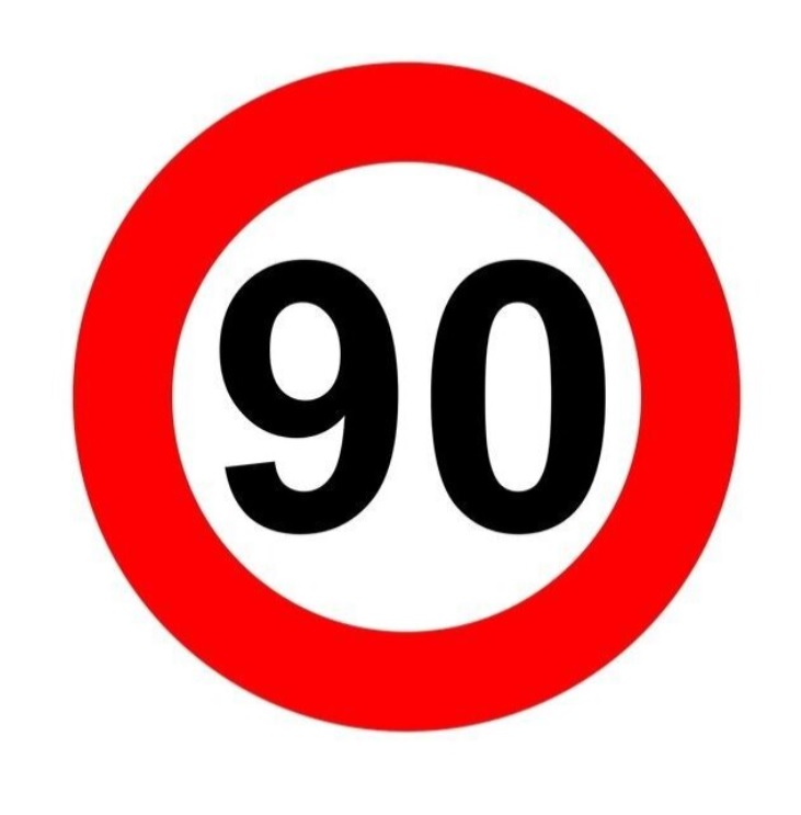 Nálepka rychlosti na 90 km