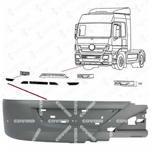Roh předního nárazní - spodní P MERCEDES Actros MP2/MP3 od 10.2002