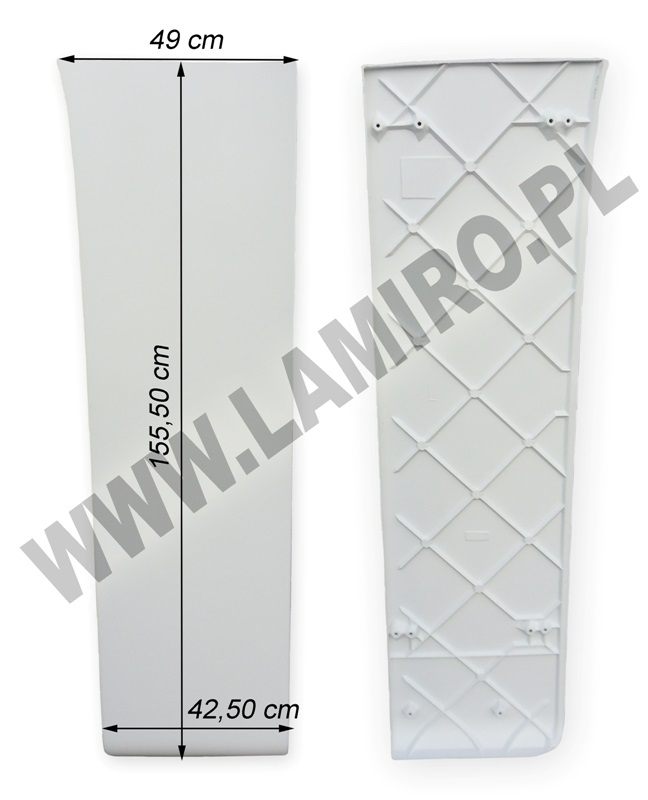 Spojler kabiny vnější 1550x490/420 bílý L SCANIA CG/CR High/Topline 