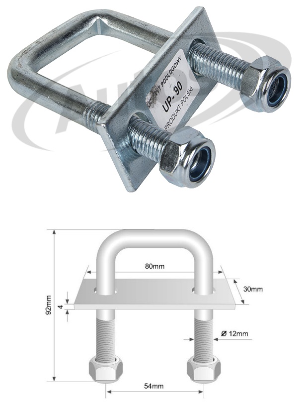Oko kotvící do podlahy - třmen 92mm/ max.tažná síla 800 kg