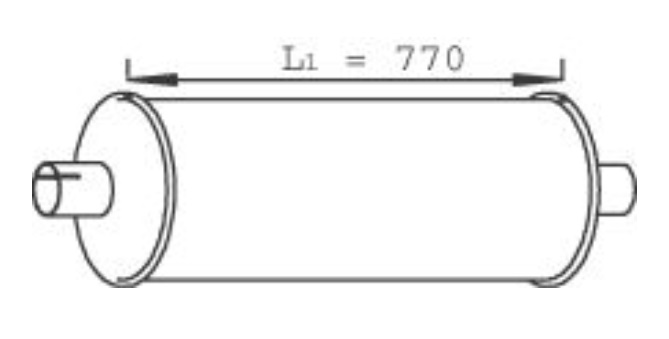 Tlumič výfuku zadní 770mm IVECO E.cargo Tector 75/100/120/130/140/150/180 