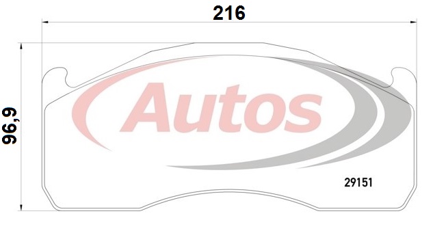 Deska brzdová 29151 Bremann 216x97x29 VOLVO FH12,FM12,FM9 r.v. 2001-