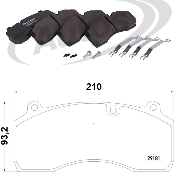 Deska brzdová 29181 Bremann 210x92x30 HALDEX DB19, RVI Midlum DXI ,VOLVO 