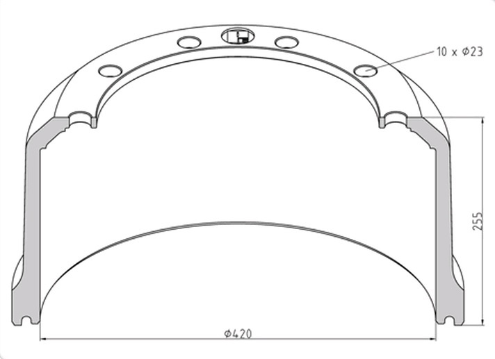 Buben brzdový 420x256 SAF SKRLS, SKRS, SKRZ, KRS