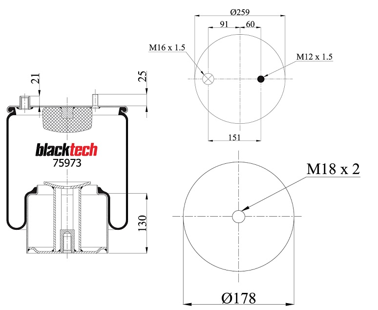 Vlnovec pérování kompletní - železný zvon MAN TGL