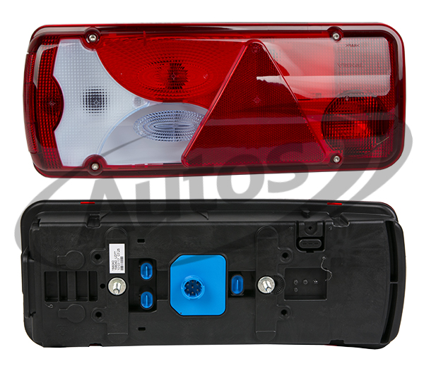 Svítilna zadní 12V/24V s trojúhelníkem, bez osvětlení SPZ, konketor 7-pin L FRUEHAUF