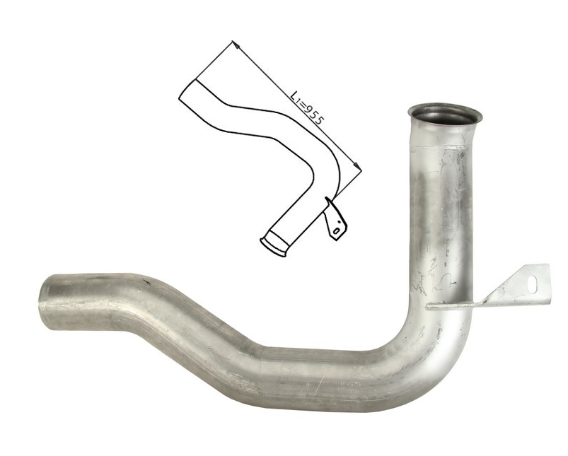 Trubka výfuku střední 955mm DAF CF85, XF95 XE250C-XE390C od 01.01 do 05.2013