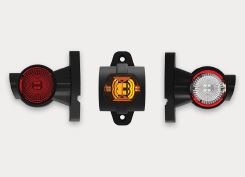 Svítilna poziční - tykadlo L 12V/30V FT-140A/L LED č/b/o krátká, kabel 0,5m