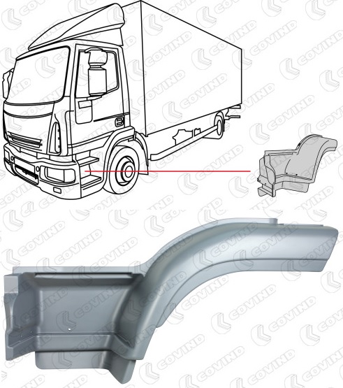 Schod kabiny horní L IVECO Tector Restyling 185