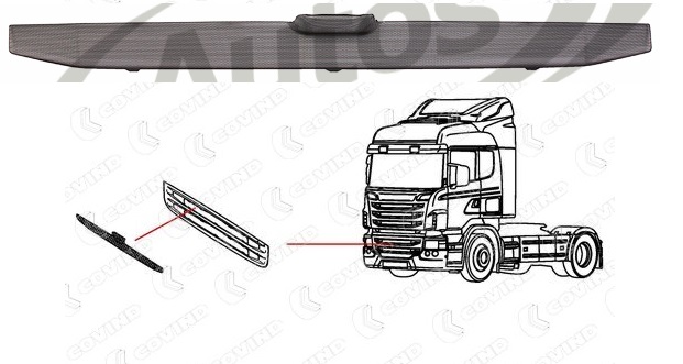 Mřížka horní masky - spodní díl  SCANIA P,R,T,G od 2010