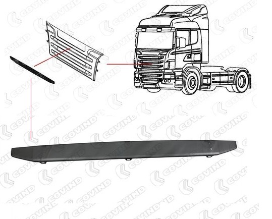 Mřížka masky kabiny - horní SCANIA P,G,R,T od 01.2003