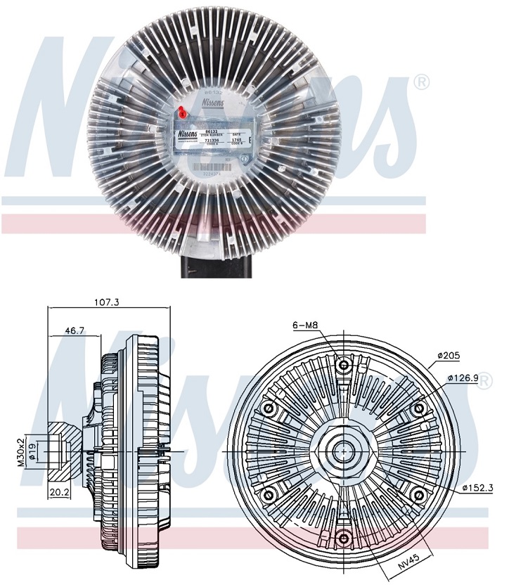 Viskospojka bez ventilátoru RVI Midlum, Premium dCi11B/43-MIDR06.23.56B/41