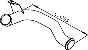 Trubka výfuku vstupní 785mm DAF XF105,CF85 Euro 4/5