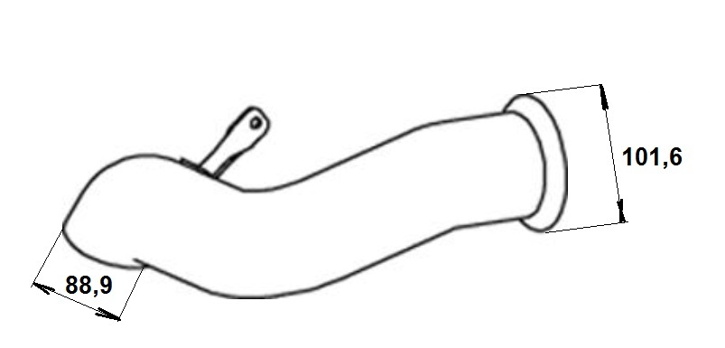 Trubka výfuku zadní 101,6x88,9mm RVI Premium 2 Distribution, VOLVO FE-FE od 2006