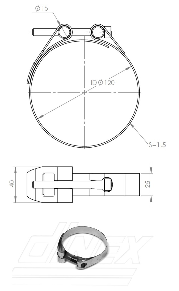 Objímka trubky výfuku 120mm SCANIA P/G/R/T