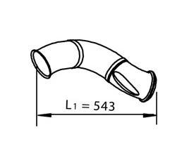 Trubka výfuku střední 543mm VOLVO FM od 08.2005