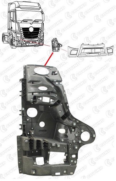 Držák světlometu P MERCEDES Actros MP4 Giga Space/Stream Space/ Big Space/ Classic