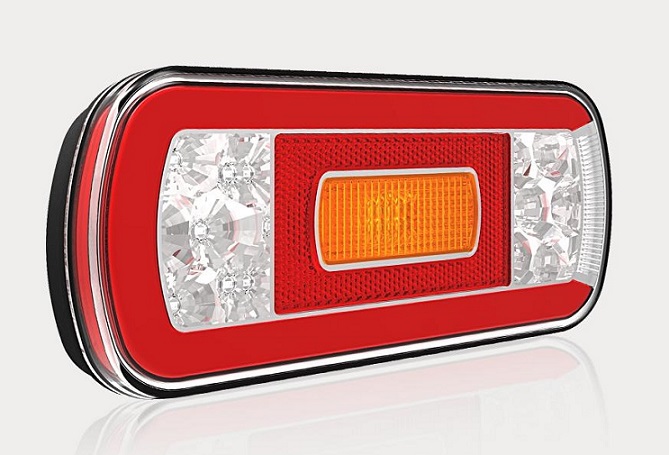 Svítilna zadní 5-dílná 12V/36V LED bez osvětlení SPZ, s mlhovkou, kabel 1m