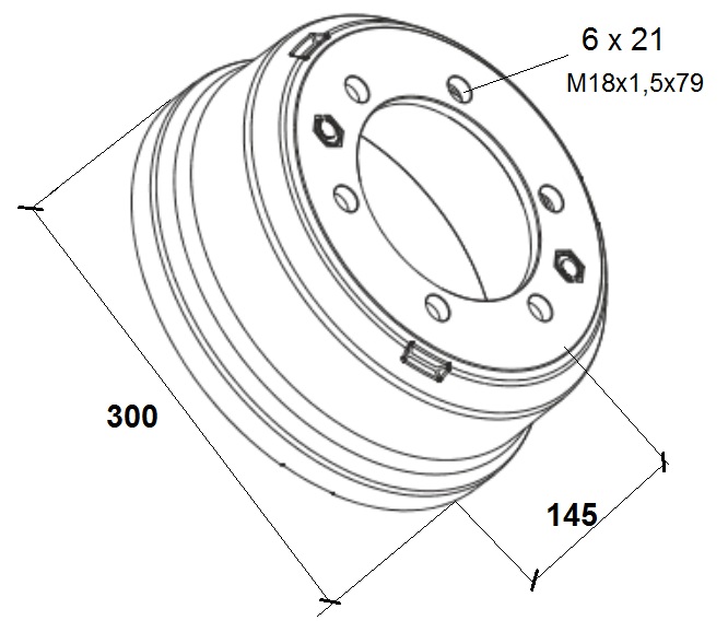Buben brzdový 300x145 GIGANT GH4 05506 3010 / GH7 05506 3010