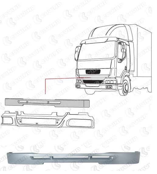 Nárazník přední horní DAF LF45, LF55 od 2006
